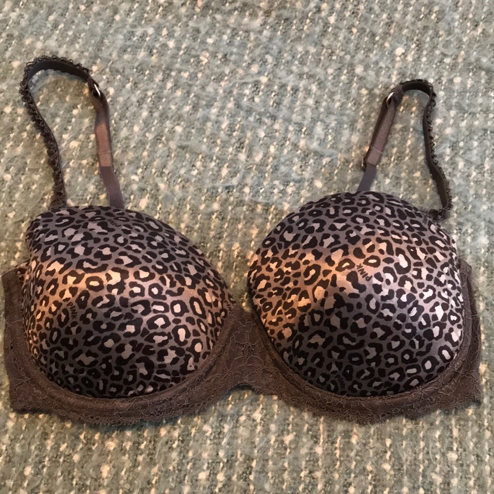 Black and Silver Cheetah Print Bra-34D